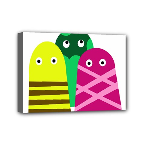 Three Mosters Mini Canvas 7  X 5  by Valentinaart