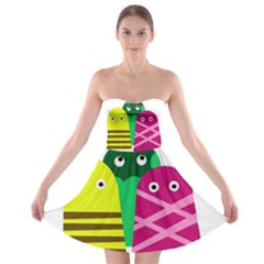 Three Mosters Strapless Dresses by Valentinaart