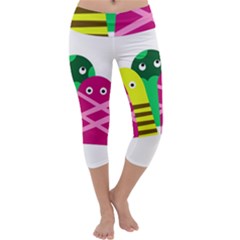 Three Mosters Capri Yoga Leggings by Valentinaart