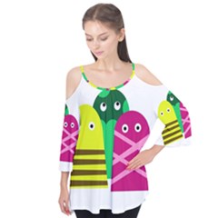 Three Mosters Flutter Tees