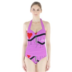 Centipedes Halter Swimsuit