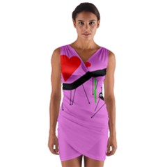 Centipedes Wrap Front Bodycon Dress