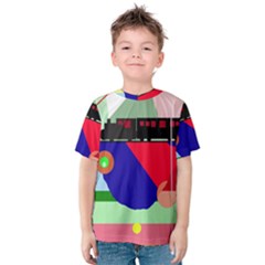 Abstract Train Kid s Cotton Tee