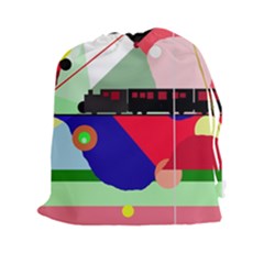 Abstract Train Drawstring Pouches (xxl) by Valentinaart