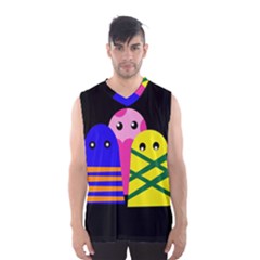 Three Monsters Men s Basketball Tank Top