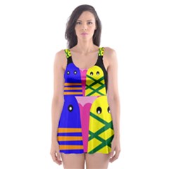 Three Monsters Skater Dress Swimsuit