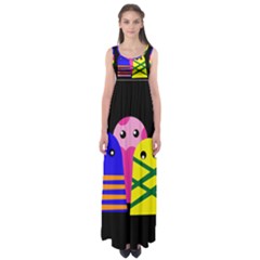 Three Monsters Empire Waist Maxi Dress