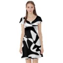 Black and white elegant pattern Short Sleeve Skater Dress View1