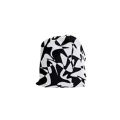 Black And White Elegant Pattern Drawstring Pouches (xs) 