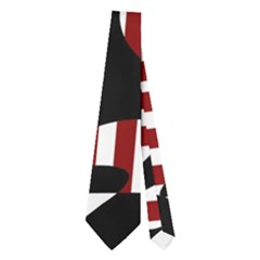 Red, Black And White Abstraction Neckties (two Side)  by Valentinaart