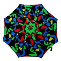 Colorful Abstraction Hook Handle Umbrellas (medium) by Valentinaart