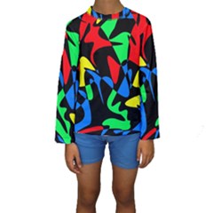 Colorful Abstraction Kid s Long Sleeve Swimwear