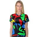 Colorful abstraction Women s V-Neck Sport Mesh Tee View1