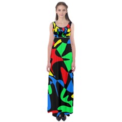 Colorful Abstraction Empire Waist Maxi Dress