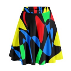 Colorful Abstraction High Waist Skirt