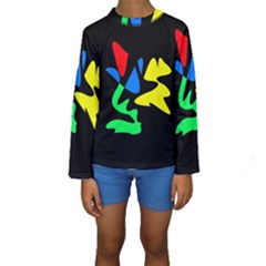 Colorful Abstraction Kid s Long Sleeve Swimwear