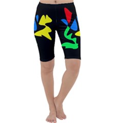 Colorful Abstraction Cropped Leggings  by Valentinaart