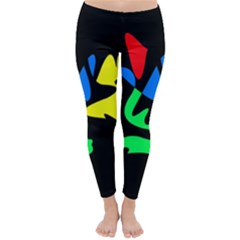 Colorful Abstraction Winter Leggings  by Valentinaart