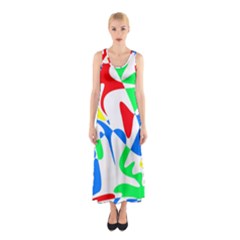 Colorful abstraction Sleeveless Maxi Dress