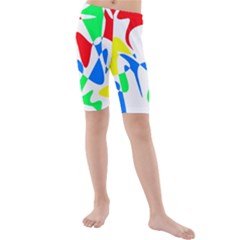 Colorful abstraction Kid s Mid Length Swim Shorts