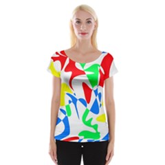 Colorful abstraction Women s Cap Sleeve Top