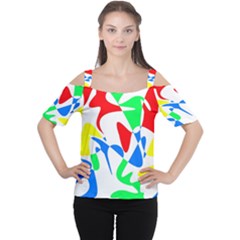 Colorful abstraction Women s Cutout Shoulder Tee