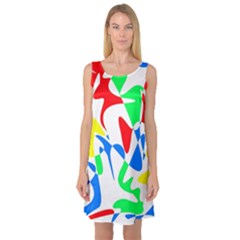 Colorful abstraction Sleeveless Satin Nightdress