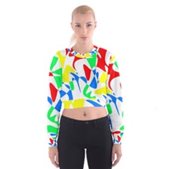 Colorful abstraction Women s Cropped Sweatshirt