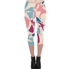 Blue, Pink And Purple Pattern Capri Leggings  by Valentinaart