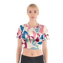 Blue, Pink And Purple Pattern Cotton Crop Top