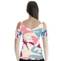 Blue, pink and purple pattern Butterfly Sleeve Cutout Tee  View2