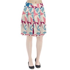 Blue, Pink And Purple Pattern Pleated Skirt