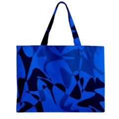 Blue Pattern Zipper Mini Tote Bag