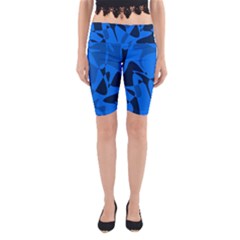 Blue Pattern Yoga Cropped Leggings