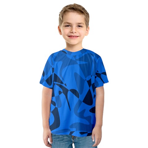 Blue Pattern Kid s Sport Mesh Tee by Valentinaart