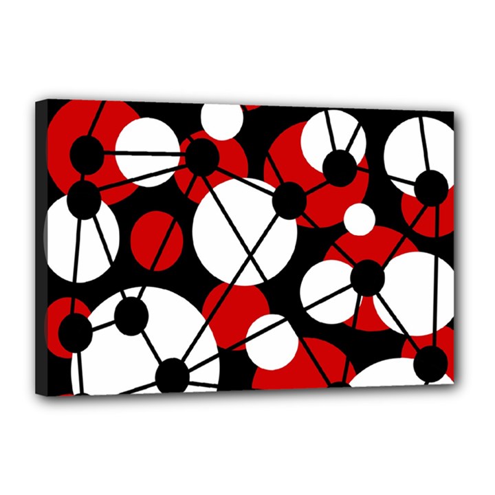 Red, black and white pattern Canvas 18  x 12 