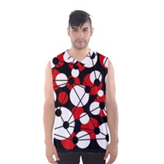 Red, Black And White Pattern Men s Basketball Tank Top by Valentinaart