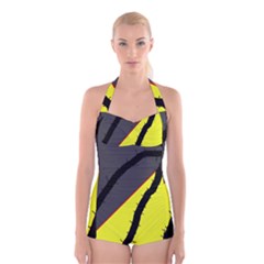 Spider Boyleg Halter Swimsuit 