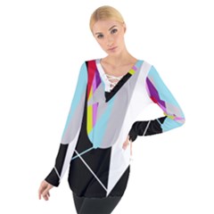 Colorful Abstraction Women s Tie Up Tee