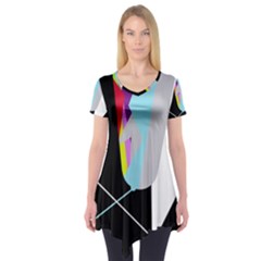 Colorful Abstraction Short Sleeve Tunic 