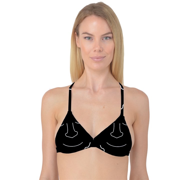 Sleeping face Reversible Tri Bikini Top