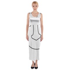 Sleeping Face Fitted Maxi Dress