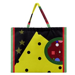 Abstract Design Zipper Large Tote Bag