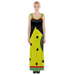 Abstract Design Maxi Thigh Split Dress