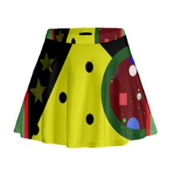 Abstract Design Mini Flare Skirt