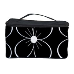 Black And White Floral Pattern Cosmetic Storage Case by Valentinaart