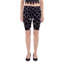 Black and white floral pattern Yoga Cropped Leggings View1