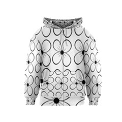 White Flowers Pattern Kids  Zipper Hoodie by Valentinaart