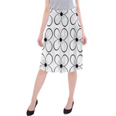 White Flowers Pattern Midi Beach Skirt