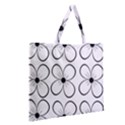 White flowers pattern Zipper Large Tote Bag View2